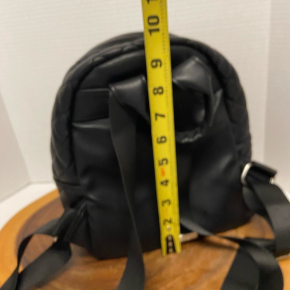 Steve Madden Mini Quilted Black Faux Leather Backpack - Picture 5 of 12